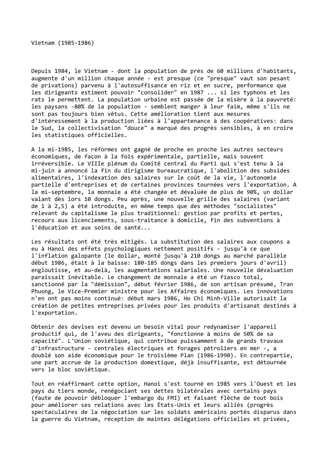 Prévisualisation du document Vietnam (1985-1986)
