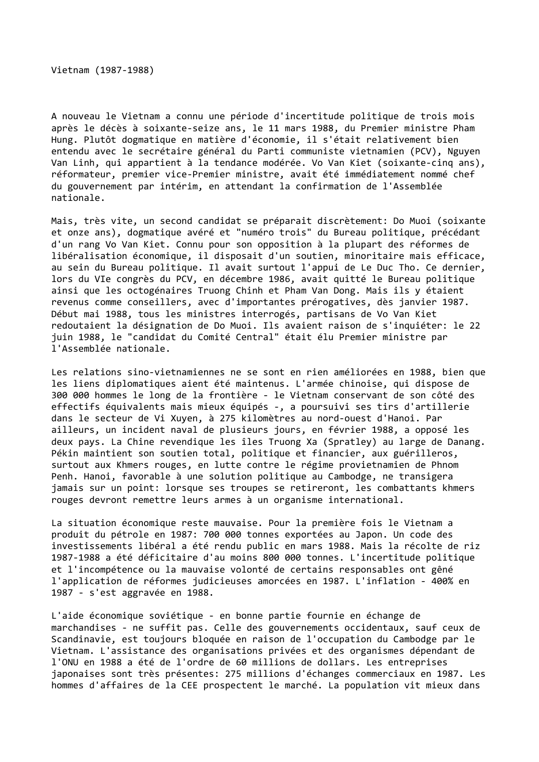 Prévisualisation du document Vietnam (1987-1988)