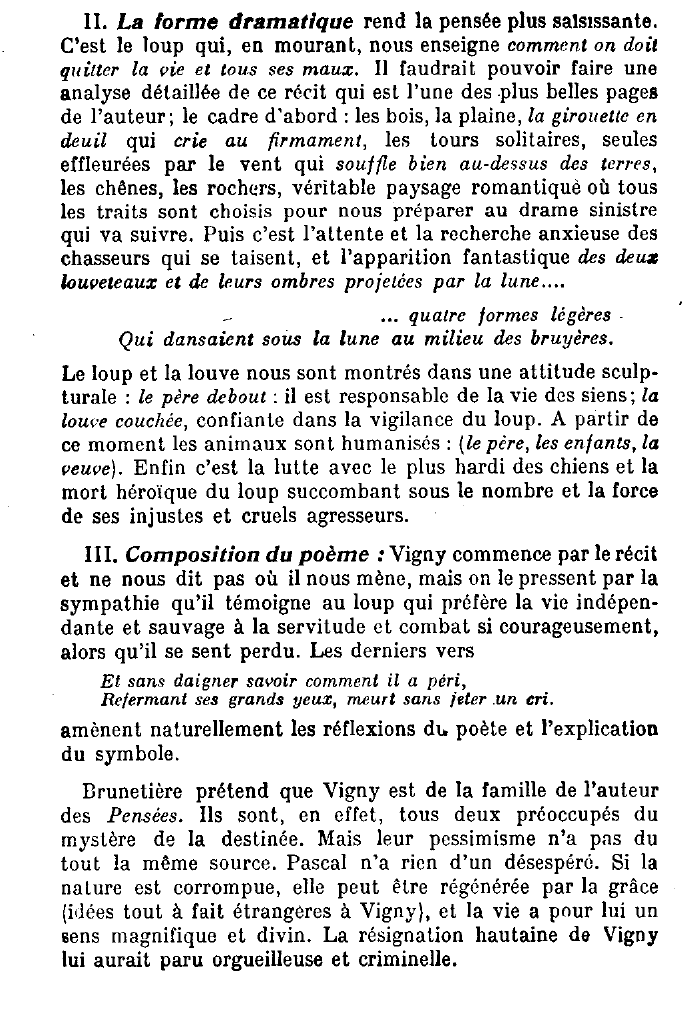 Prévisualisation du document Vigny dit lui-même de ses poèmes qu'ils sont des compositions dans lesquelles une pensée philosophique est mise en scène sous une forme épique ou dramatique