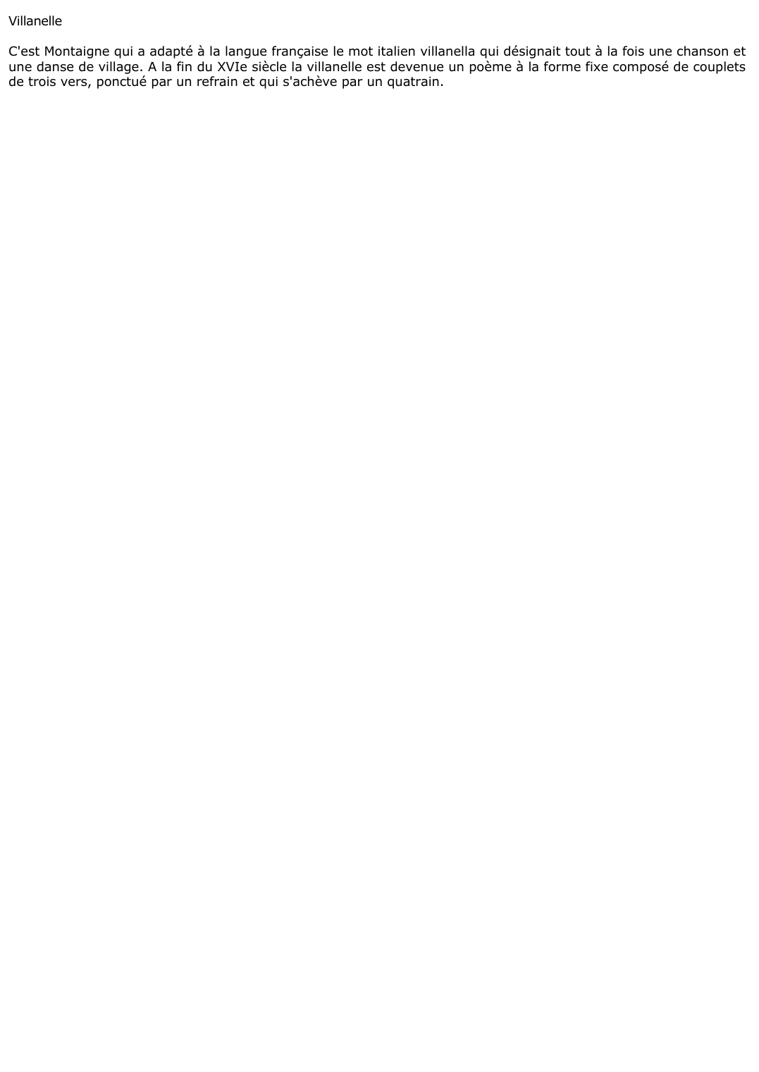 Prévisualisation du document Villanelle