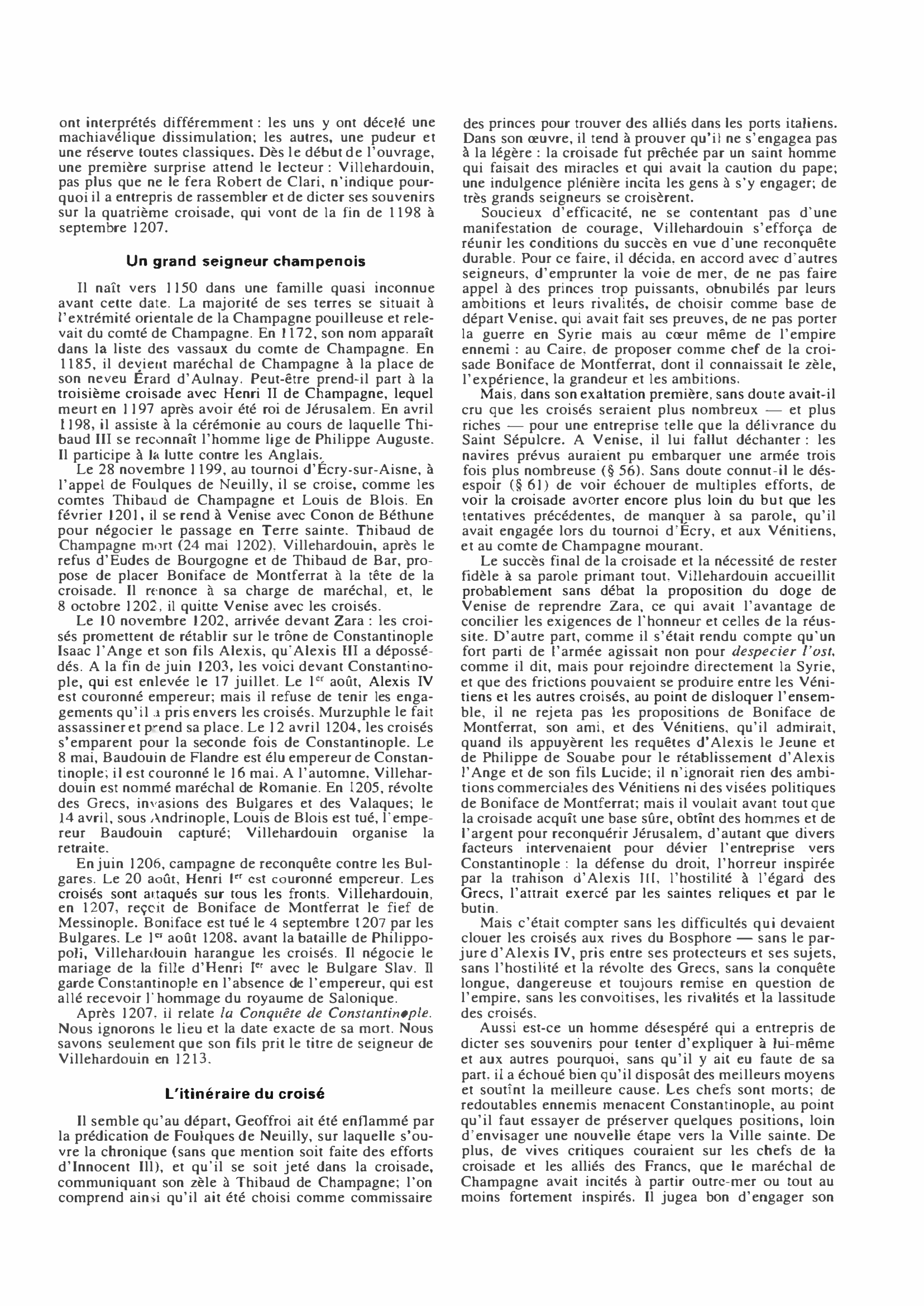 Prévisualisation du document VILLEHARDOUIN Geoffroi de : sa vie et son oeuvre