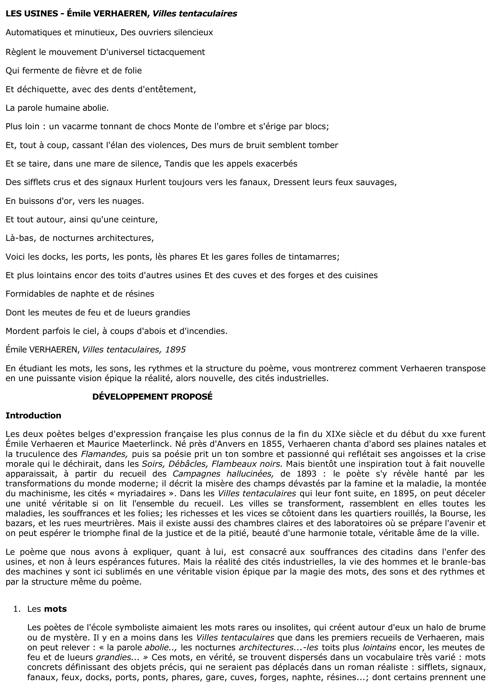 Prévisualisation du document VILLES TENTACULAIRES (les) d'Émile Verhaeren