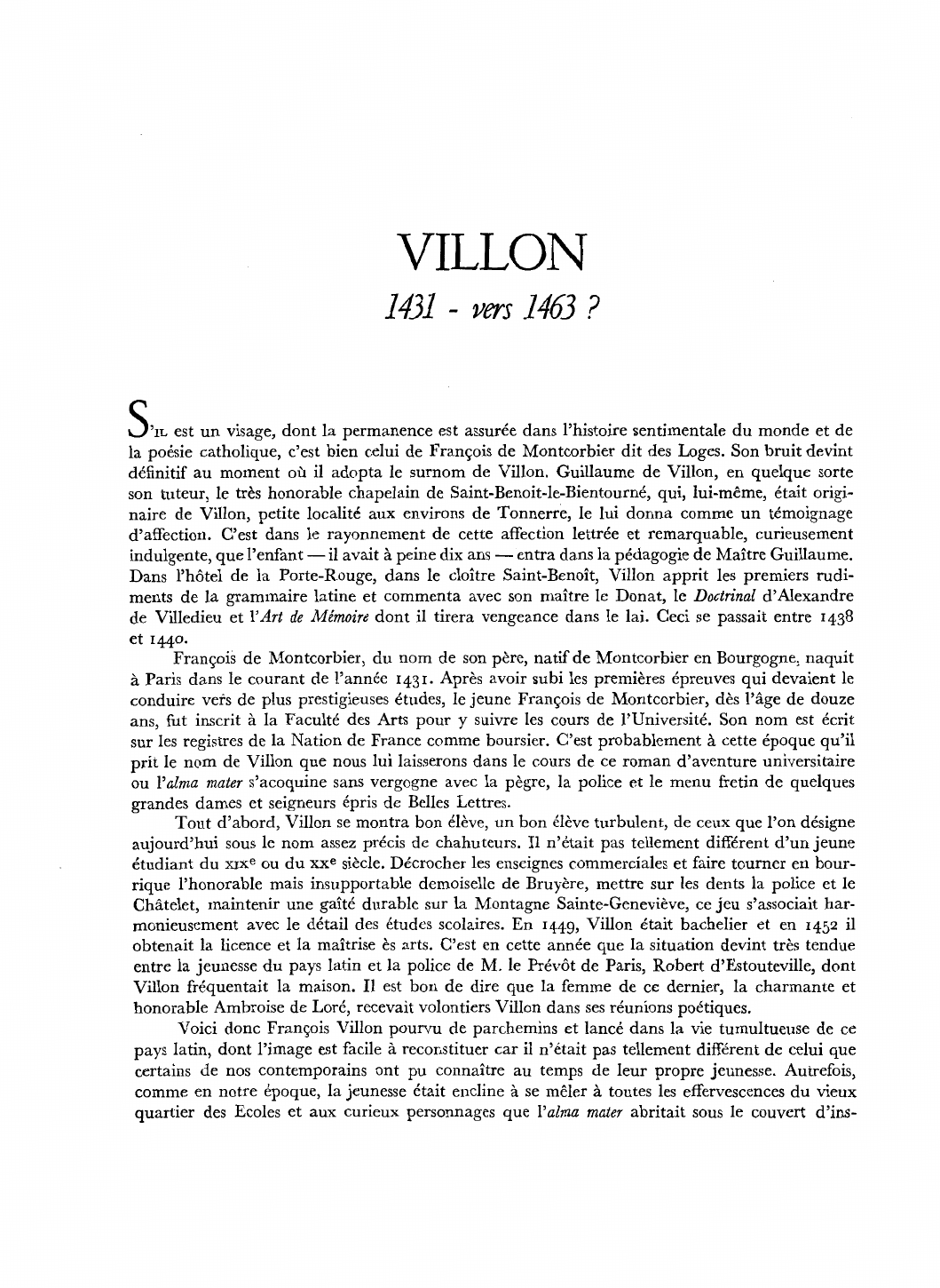 Prévisualisation du document VILLON