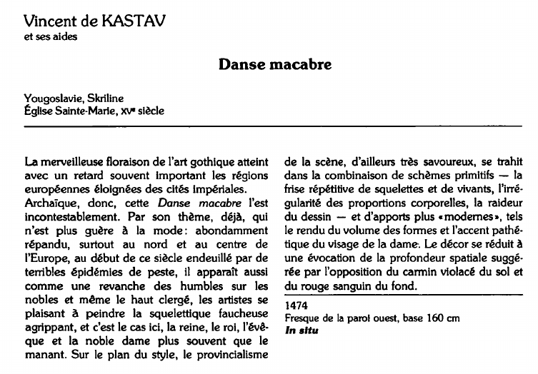 Prévisualisation du document Vincent de KASTAVet ses aides:Danse macabre (analyse du tableau).