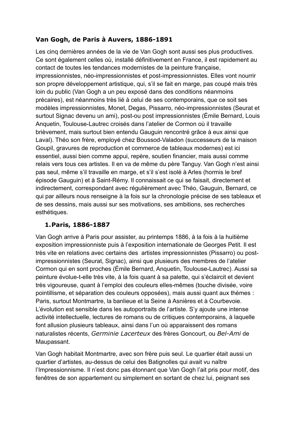 Prévisualisation du document Vincent van Gogh