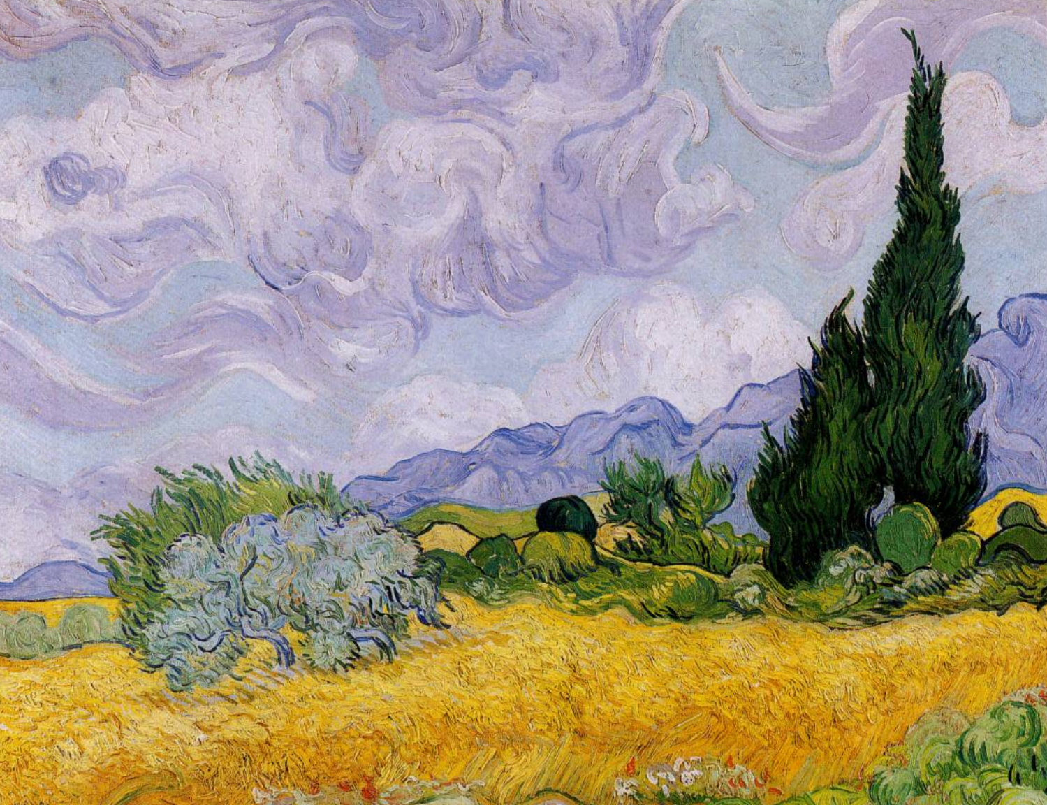 Prévisualisation du document Vincent VAN GOGH:
CHAMP DE BLÉ AU CYPRÈS.