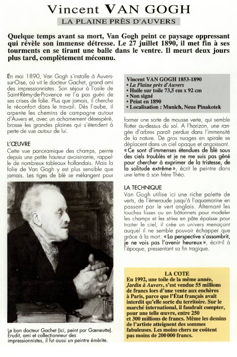 Prévisualisation du document Vincent VAN GOGH:LA PLAINE PRÈS D'AUVERS.