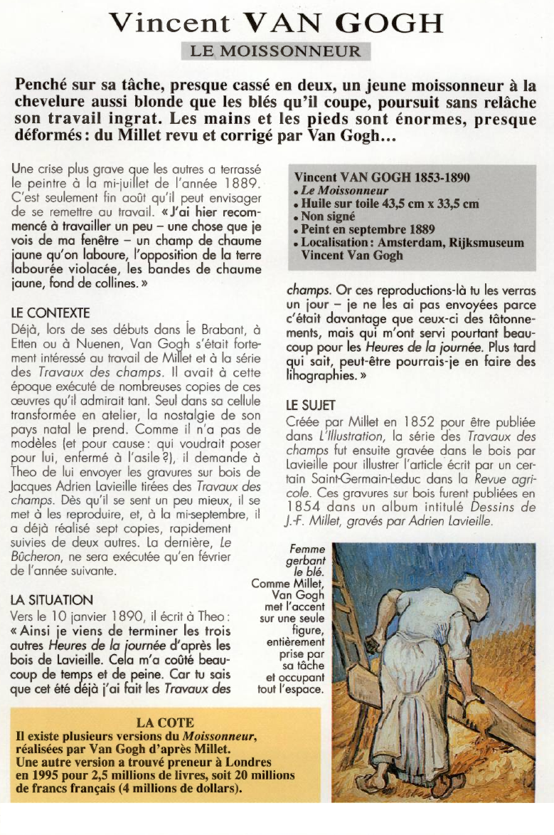 Prévisualisation du document Vincent VAN GOGH:LE MOISSONNEUR.