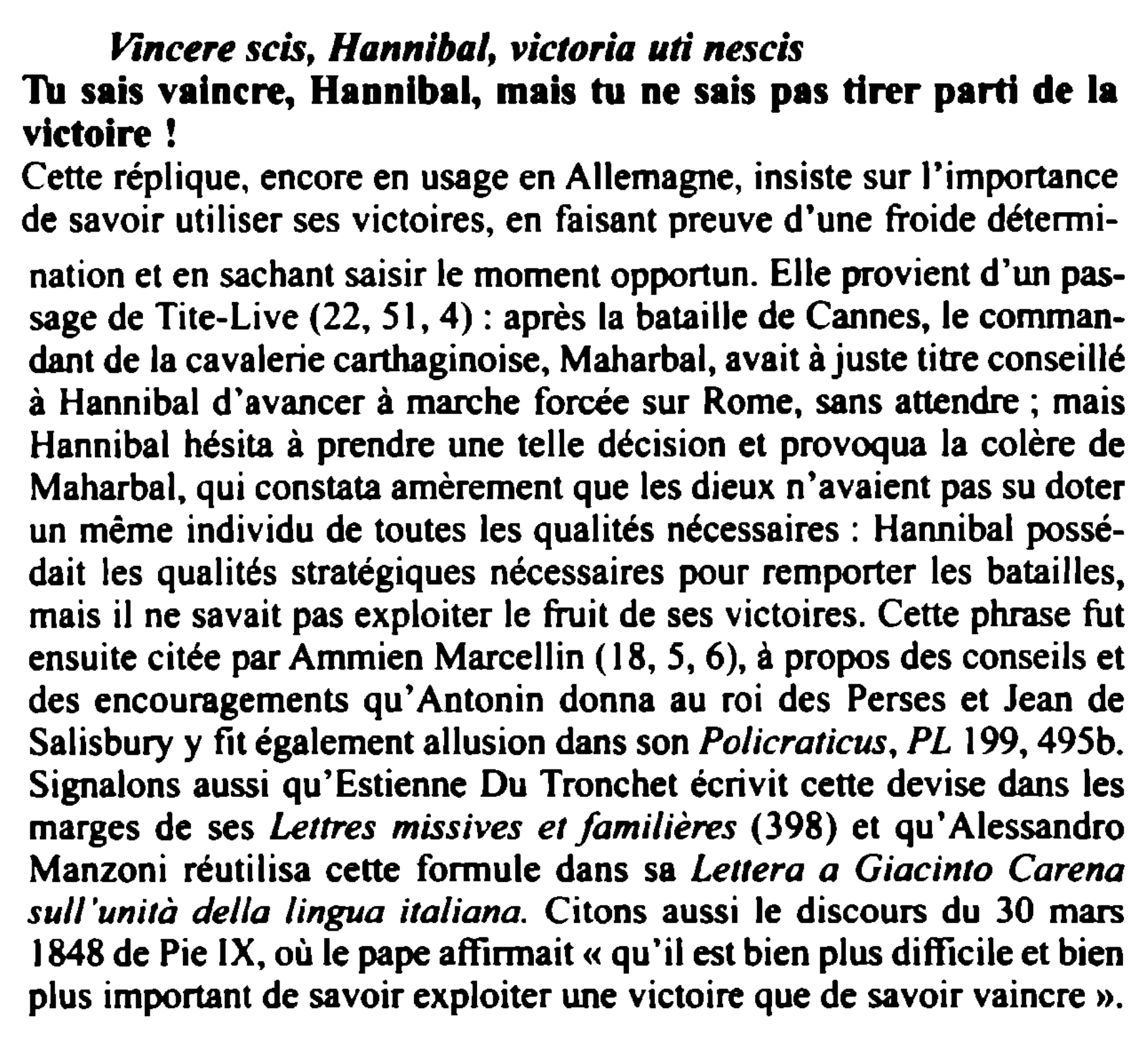 Prévisualisation du document Vincere scis, Hannibal, Victoria uti nescis