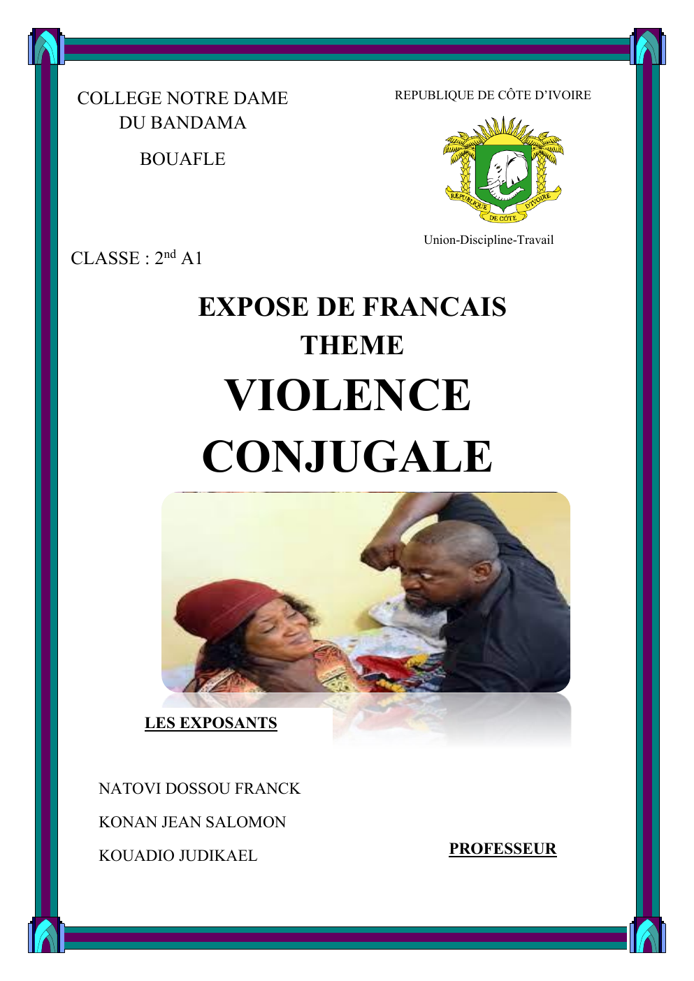 Prévisualisation du document VIOLENCE CONJUGALE