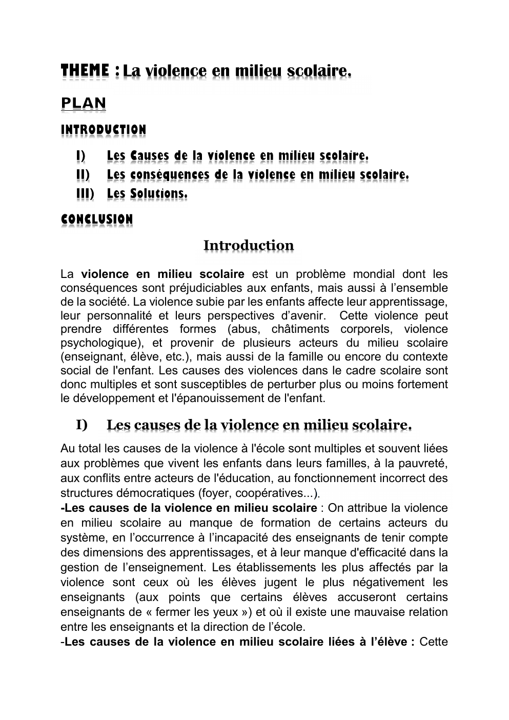 Prévisualisation du document Violence en milieu Scolaire N°2