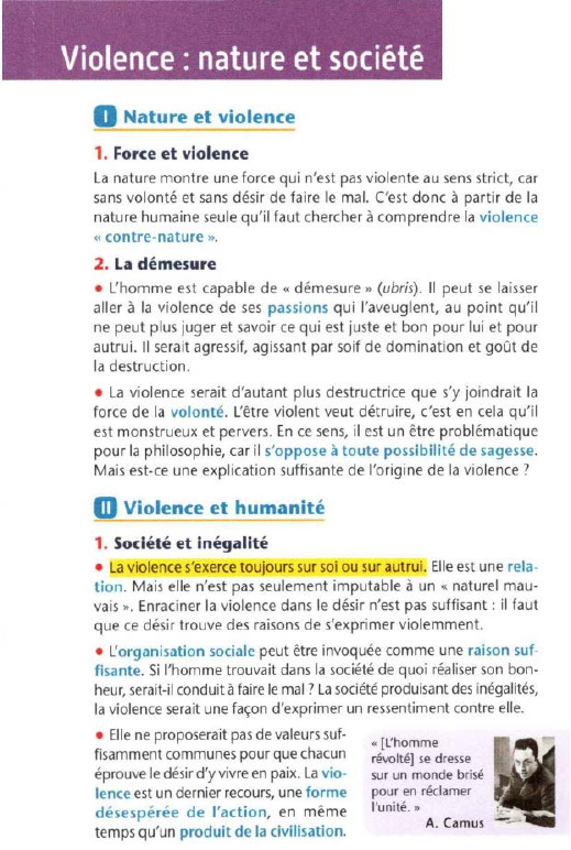 Prévisualisation du document Violence : nature et société
0

Nature et violence

1. Force et violence
La nature montre une force qui n'est...