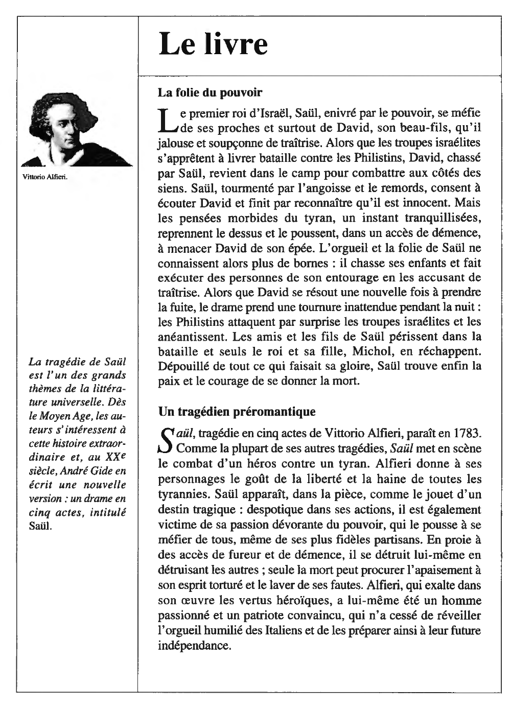 Prévisualisation du document Vittorio ALFIERI : Saül