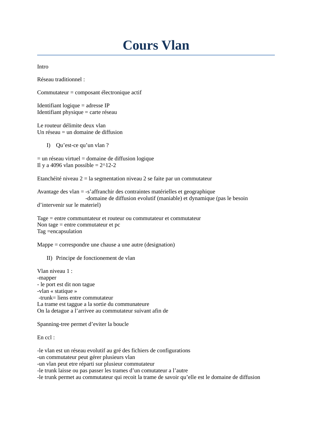 Prévisualisation du document Vlan