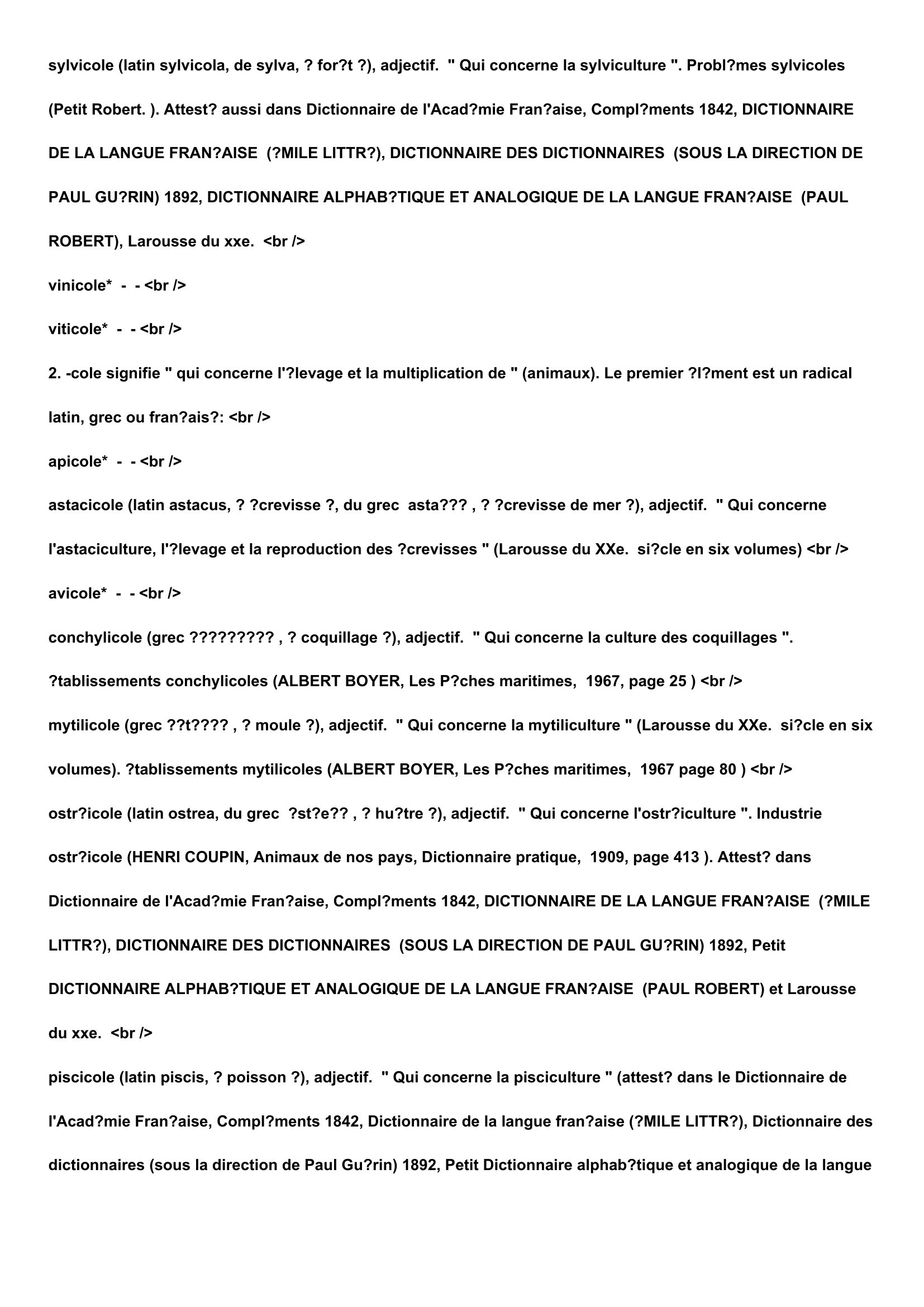 Prévisualisation du document Vocabulaire:
-COLE, élément suffixe.