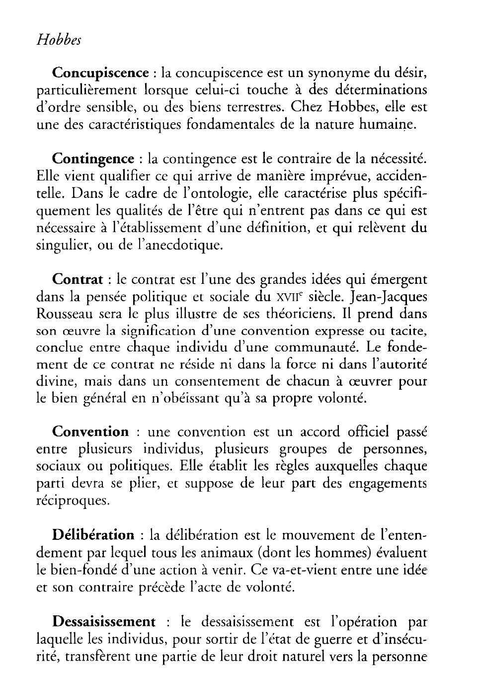 Prévisualisation du document Vocabulaire de Hobbes