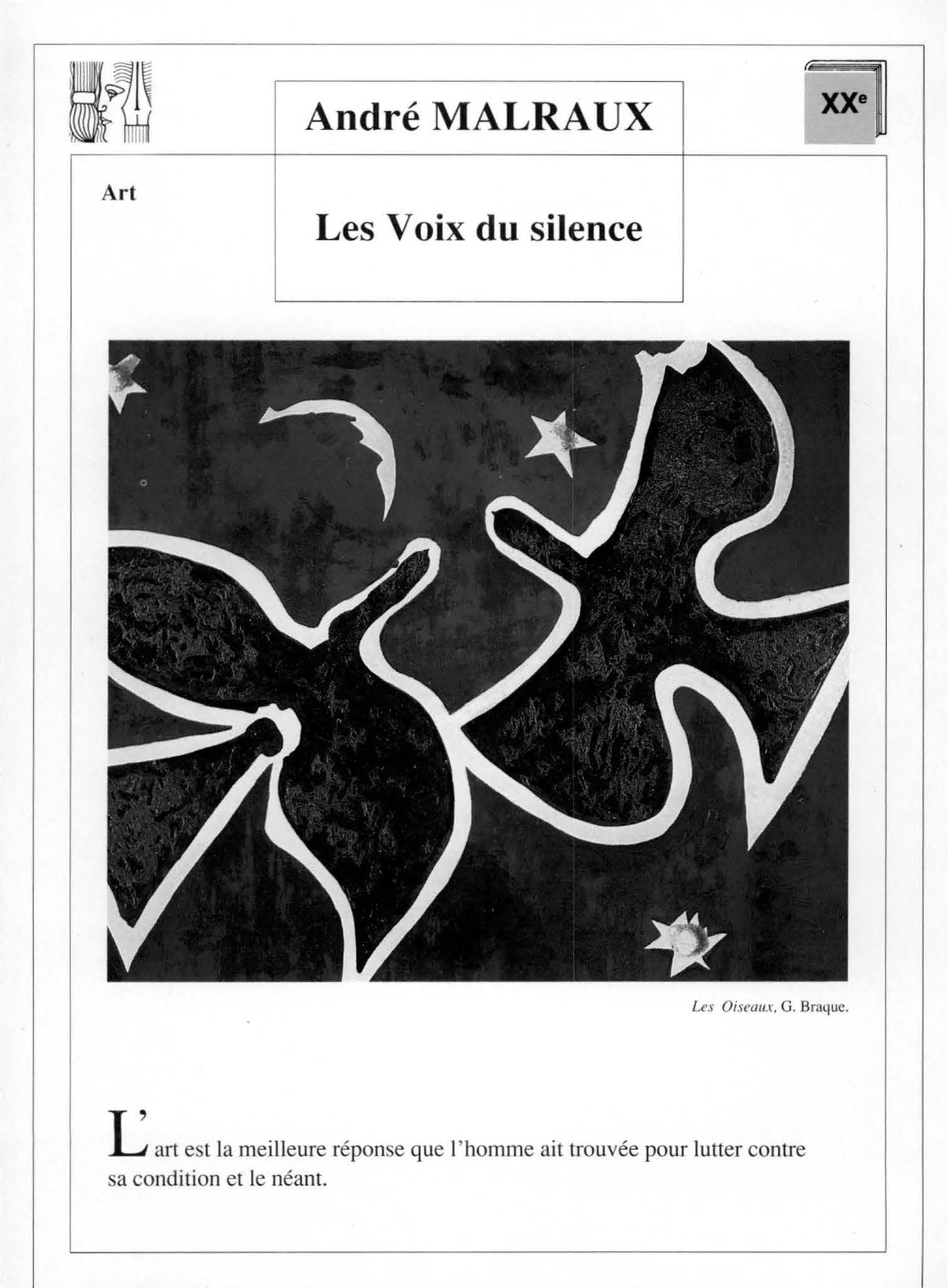 Prévisualisation du document Voix DU SILENCE (les), d'André Malraux
