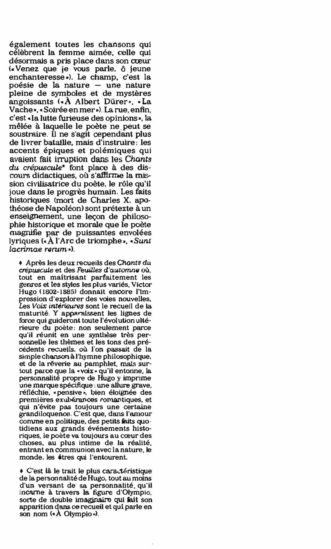 Prévisualisation du document VOIX INTÉRIEURES (Les) de Victor Hugo : Fiche de lecture