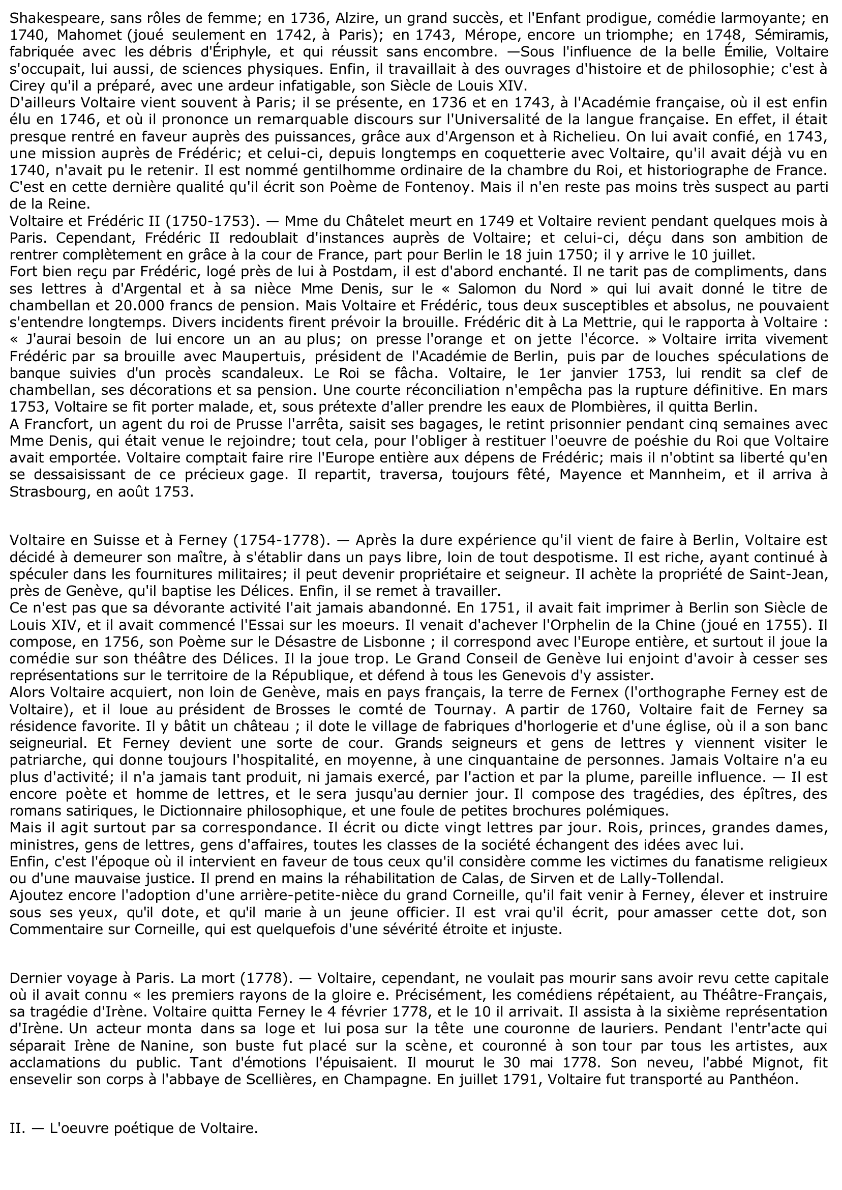 Prévisualisation du document VOLTAIRE (1694-1778): SA VIE, SON OEUVRE