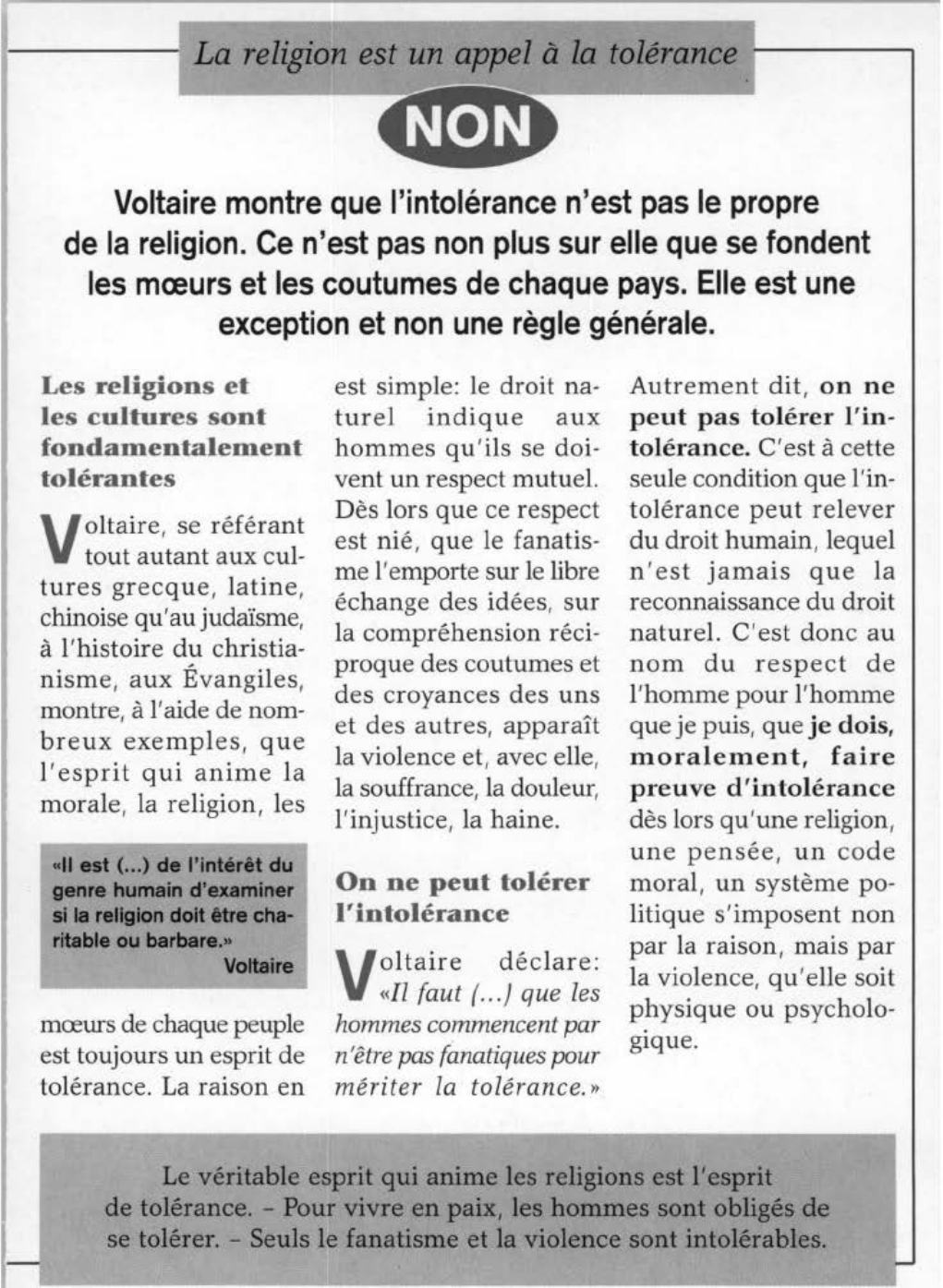 Prévisualisation du document Voltaire (1694-1778) Traité sur la tolérance (résumé)