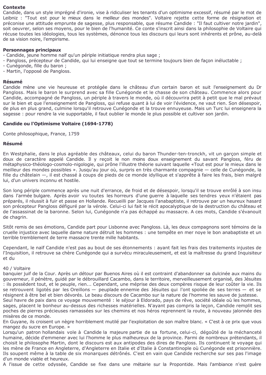 Prévisualisation du document VOLTAIRE : CANDIDE (Résumé & Analyse)