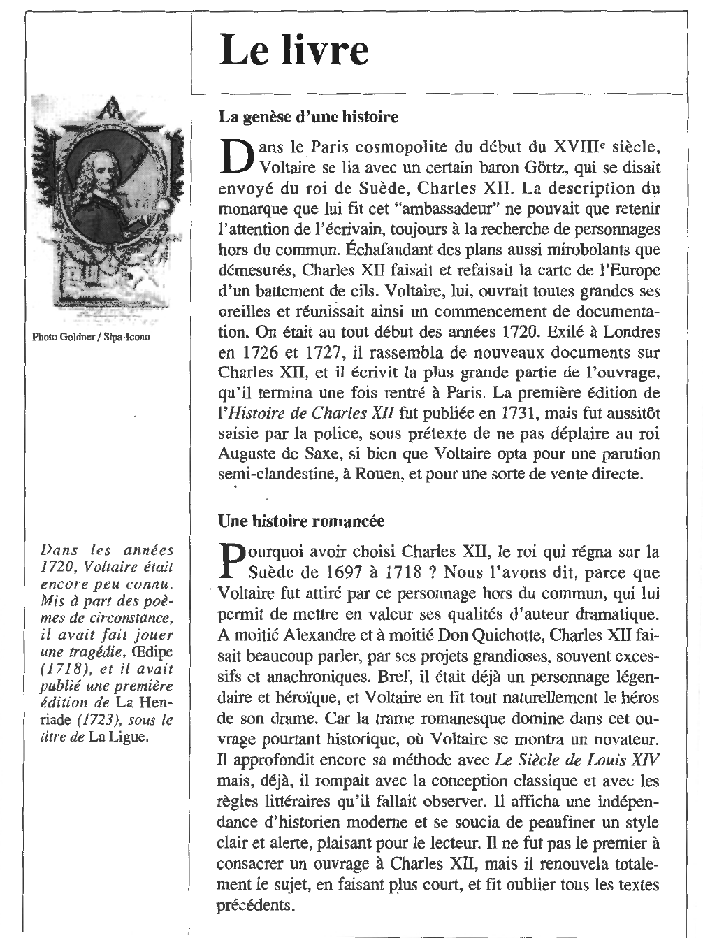 Prévisualisation du document VOLTAIRE : Histoire de Charles XII