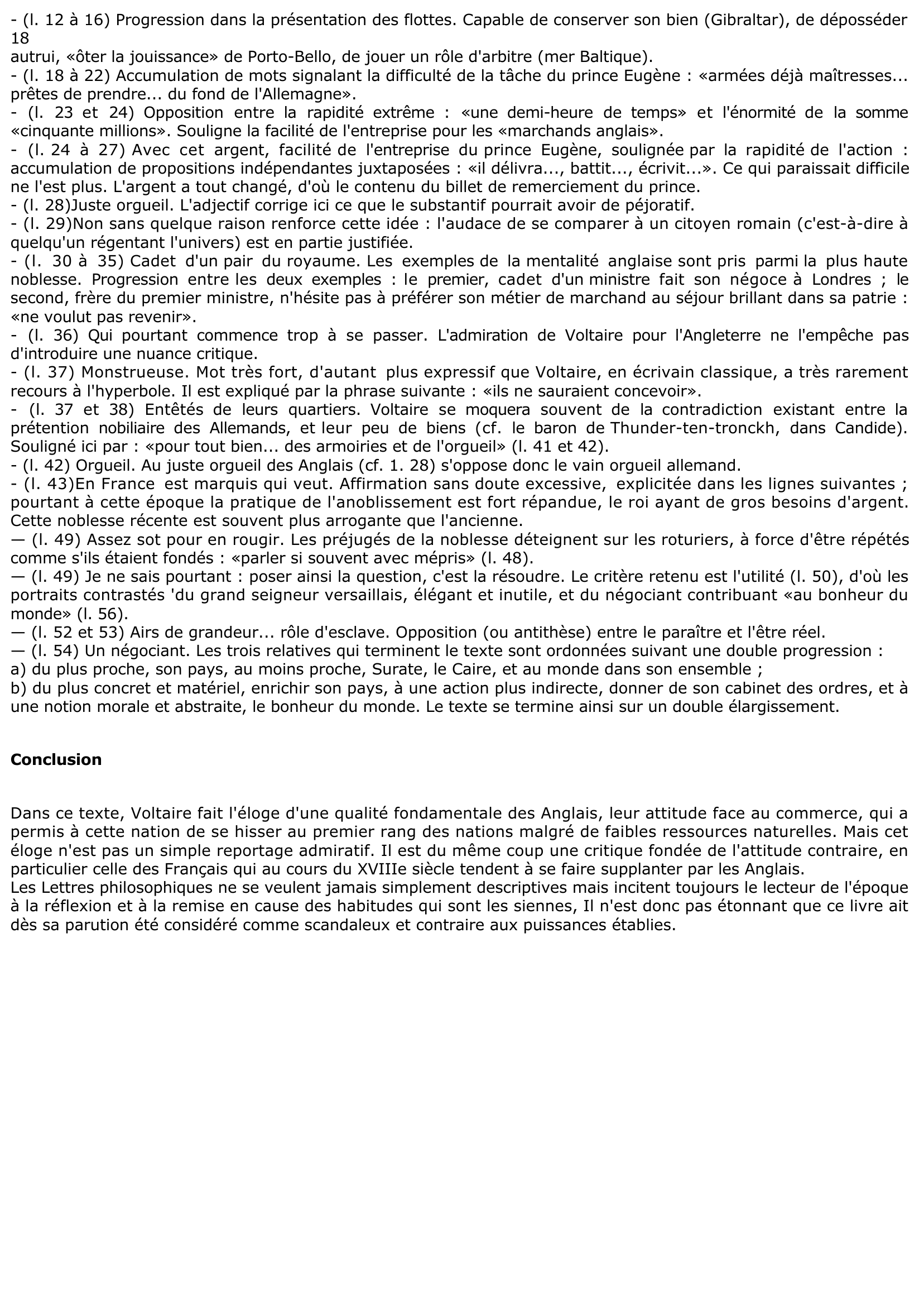 Prévisualisation du document Voltaire : Lettres philosophiques (anglaises), X
