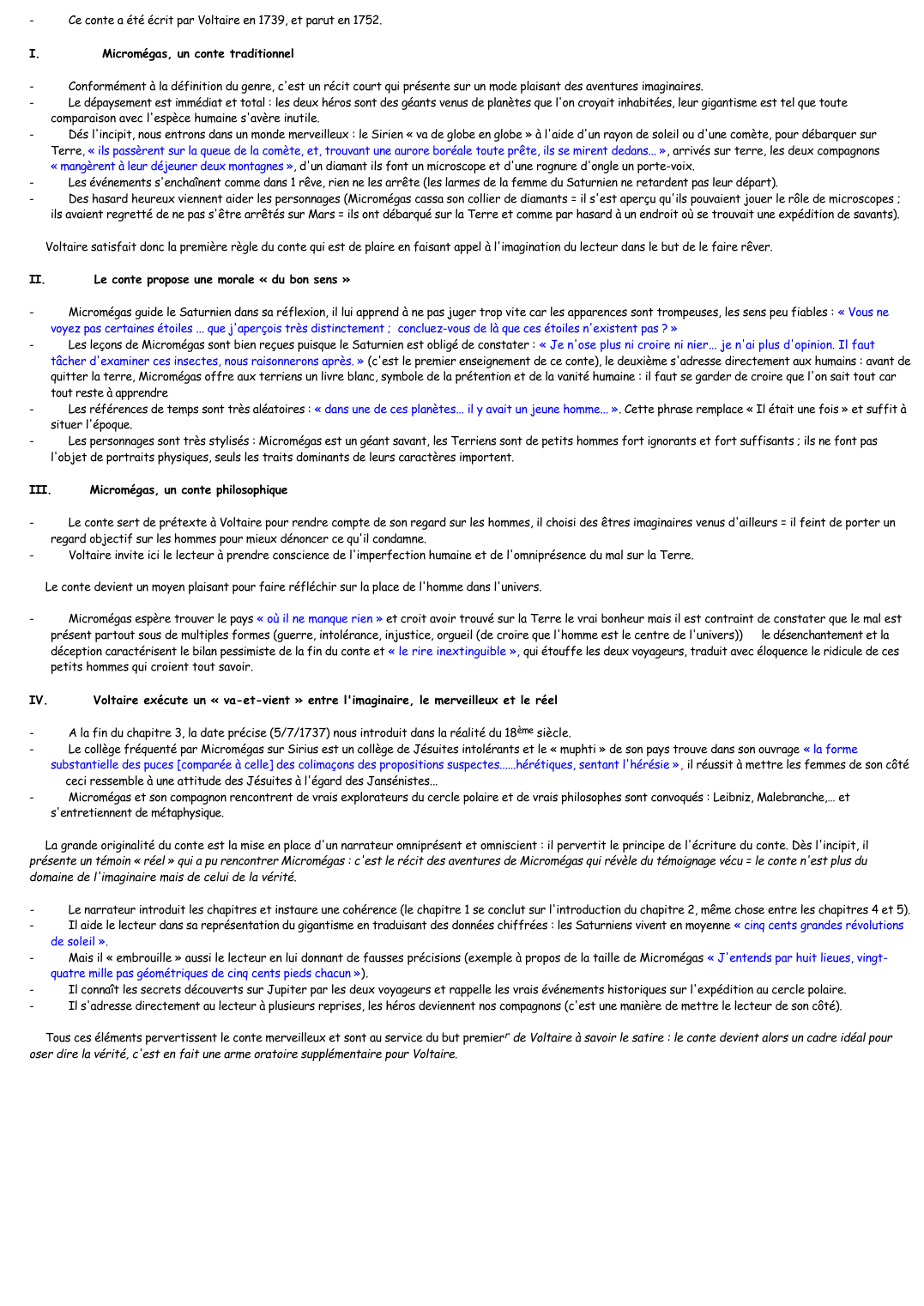 Prévisualisation du document VOLTAIRE : MICROMEGAS (Résumé & Analyse)