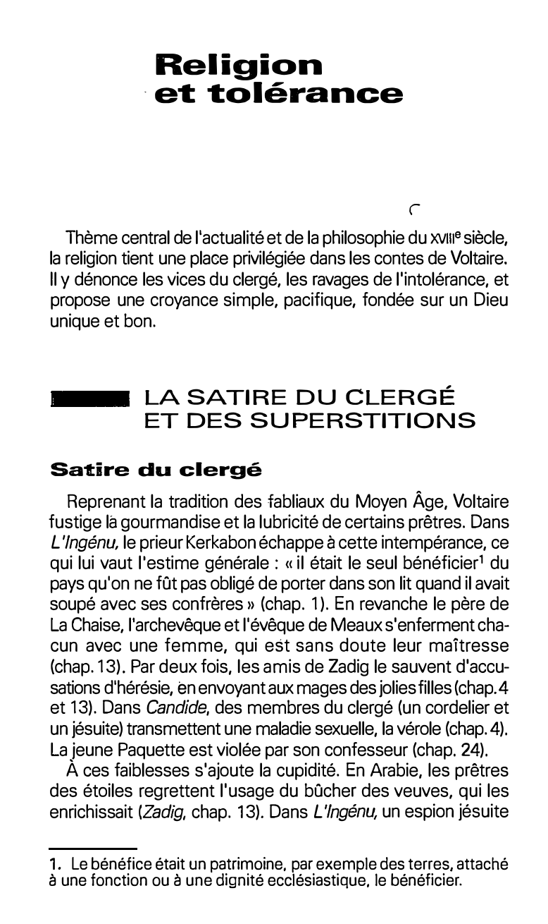 Prévisualisation du document Voltaire: Religion  et tolérance