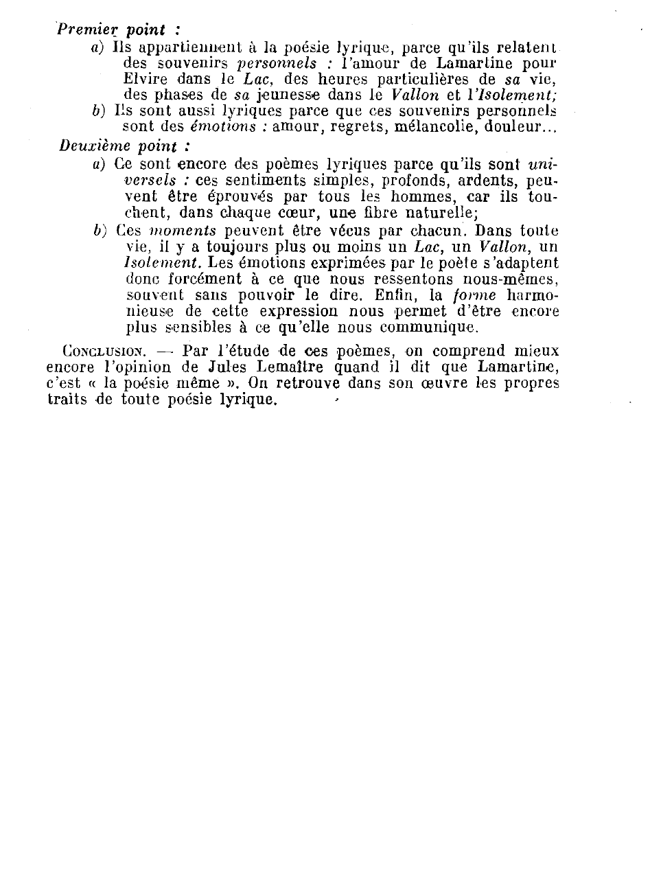 Prévisualisation du document Vous avez lu le Lac, l'Isolement, le Vallon, de Lamartine. Donnez votre impression sur ces poèmes, et dites en quoi ils appartiennent à la poésie lyrique.