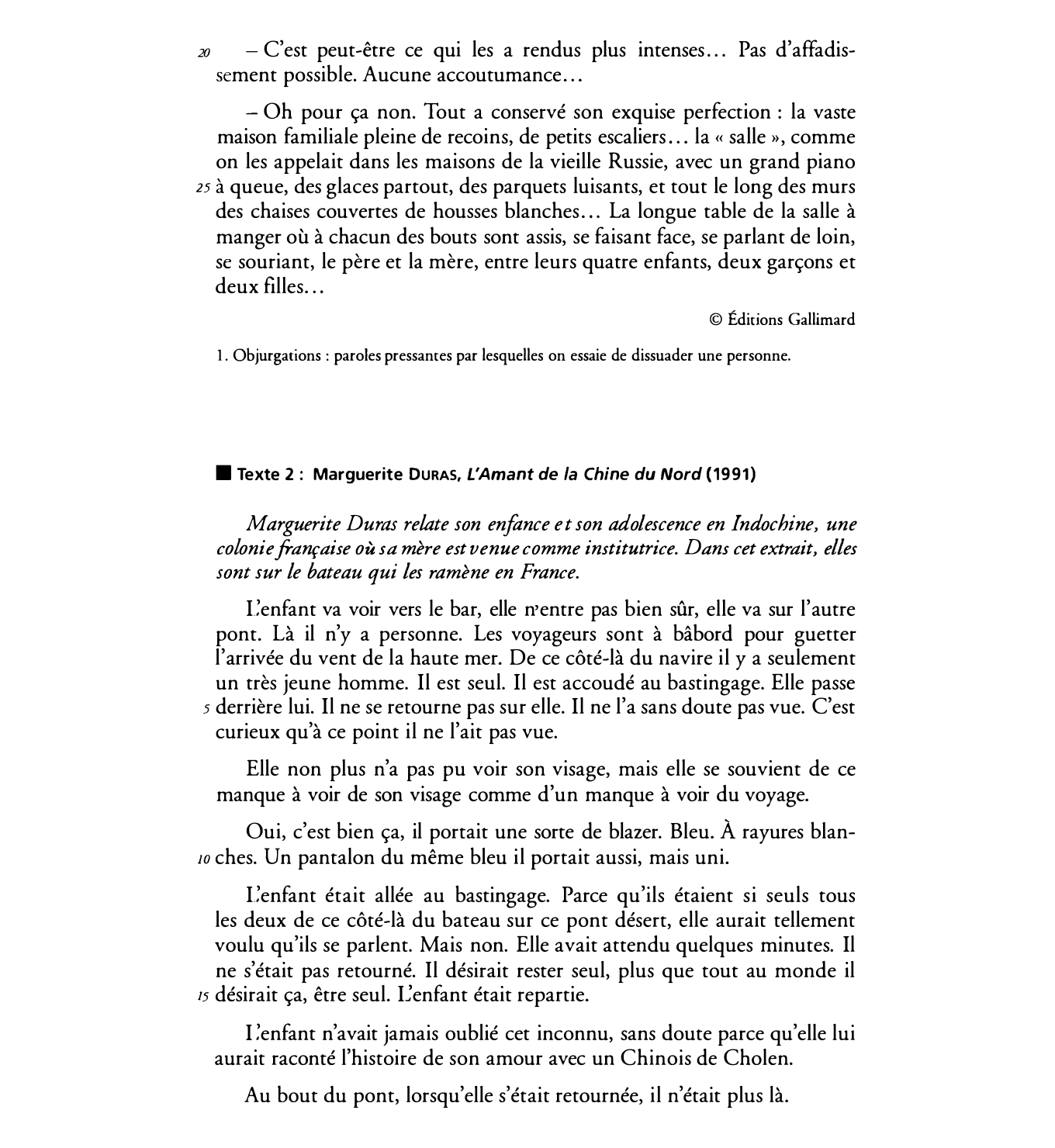 Prévisualisation du document Vous commenterez le texte de Marguerite Duras à partir de : « Elle descend dans les coursives » (l. 19) jusqu’à la fin.
