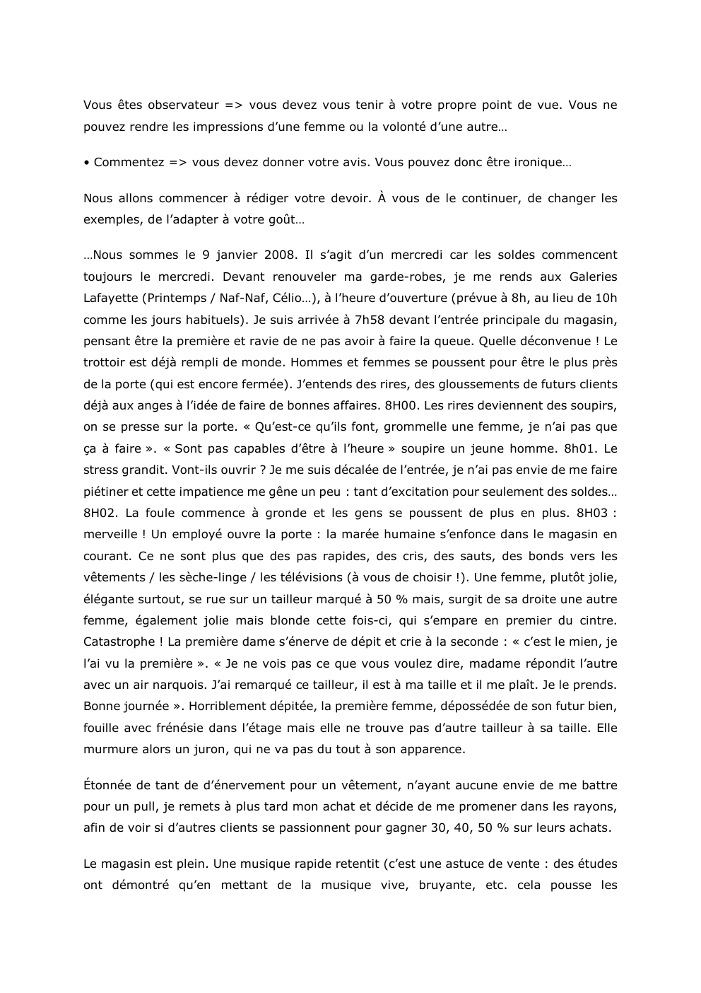 Prévisualisation du document Vous êtes observateur => vous devez vous tenir à votre propre point de vue. Vous ne
pouvez rendre les impressions...
