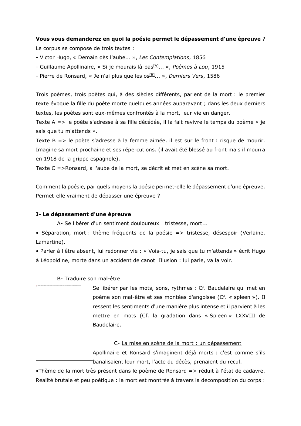 Prévisualisation du document Vous vous demanderez en quoi la poésie permet le dépassement d'une épreuve ?
Le corpus se compose de trois textes...