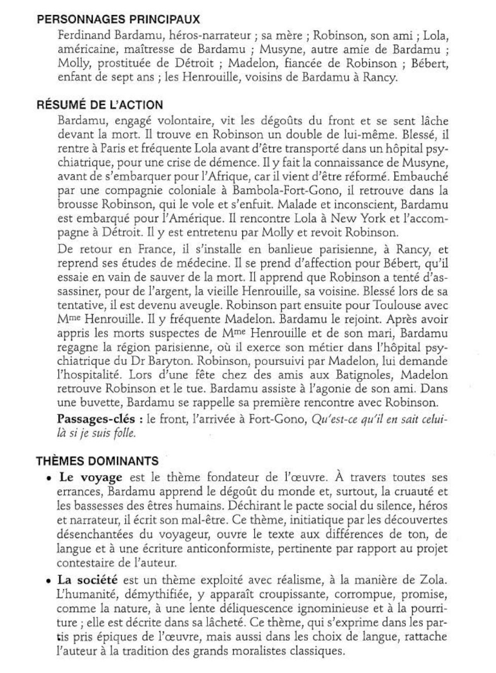 Prévisualisation du document Voyage au bout de la nuit   Louis-Ferdinand Céline (résumé de l'oeuvre & analyse détaillée)