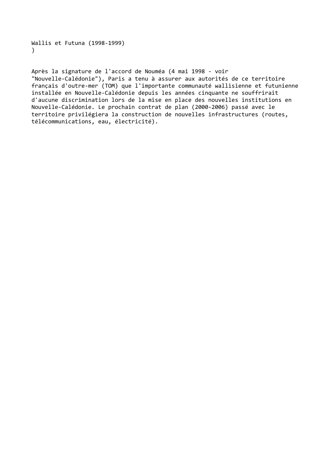 Prévisualisation du document Wallis et Futuna (1998-1999)