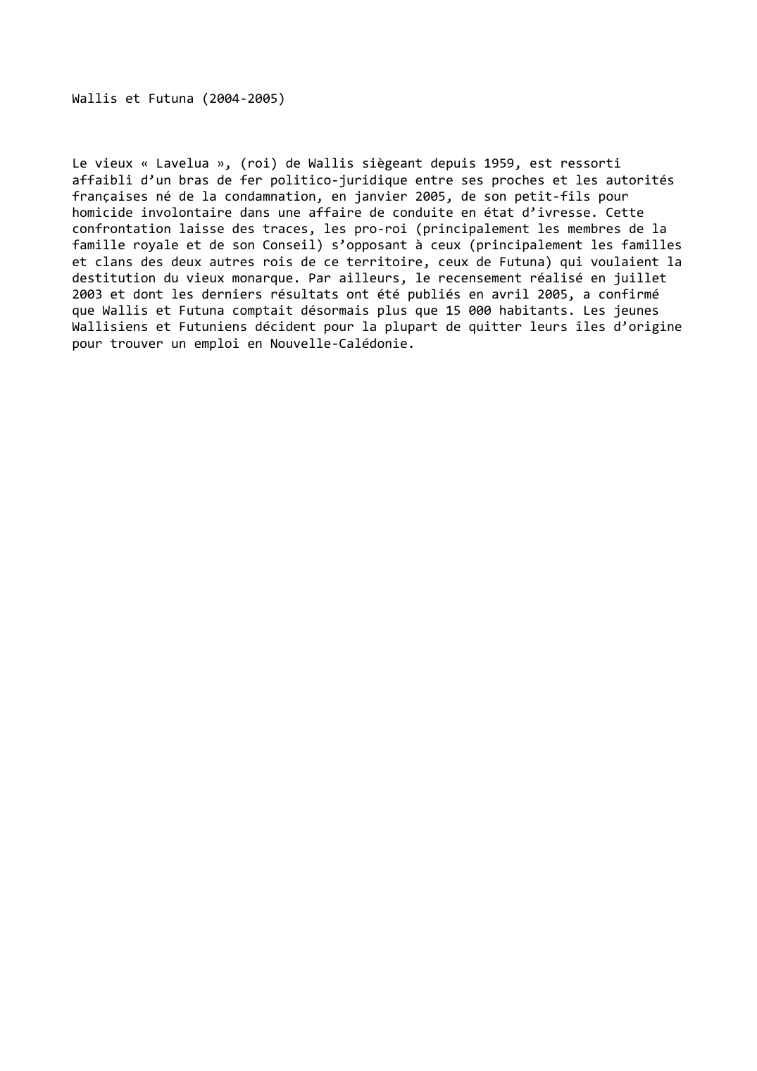 Prévisualisation du document Wallis et Futuna (2004-2005)