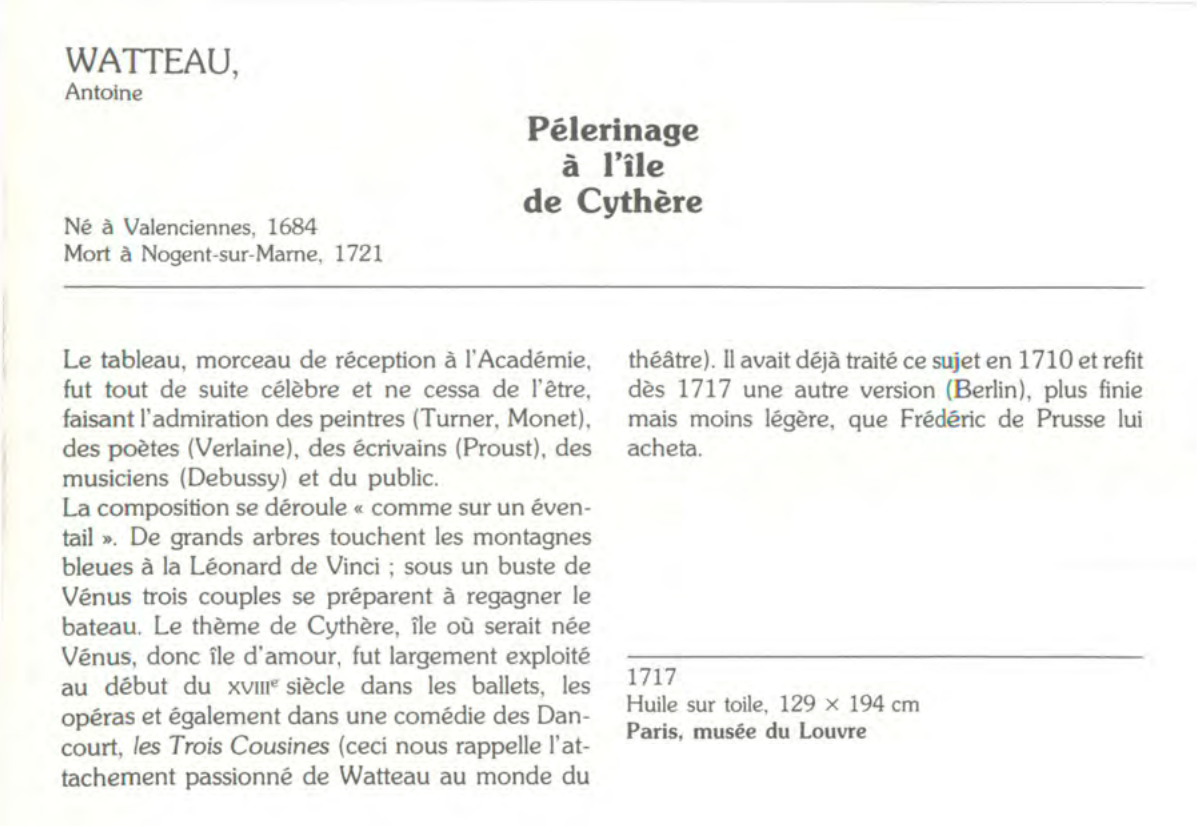 Prévisualisation du document WATTEAU, Antoine : Pélerinage à l'île de Cythère