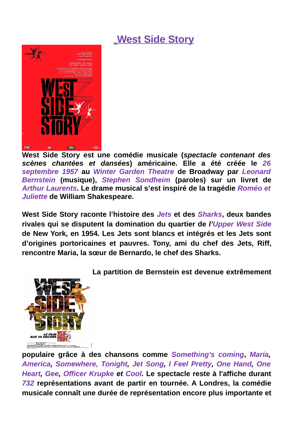 Prévisualisation du document West Side Story