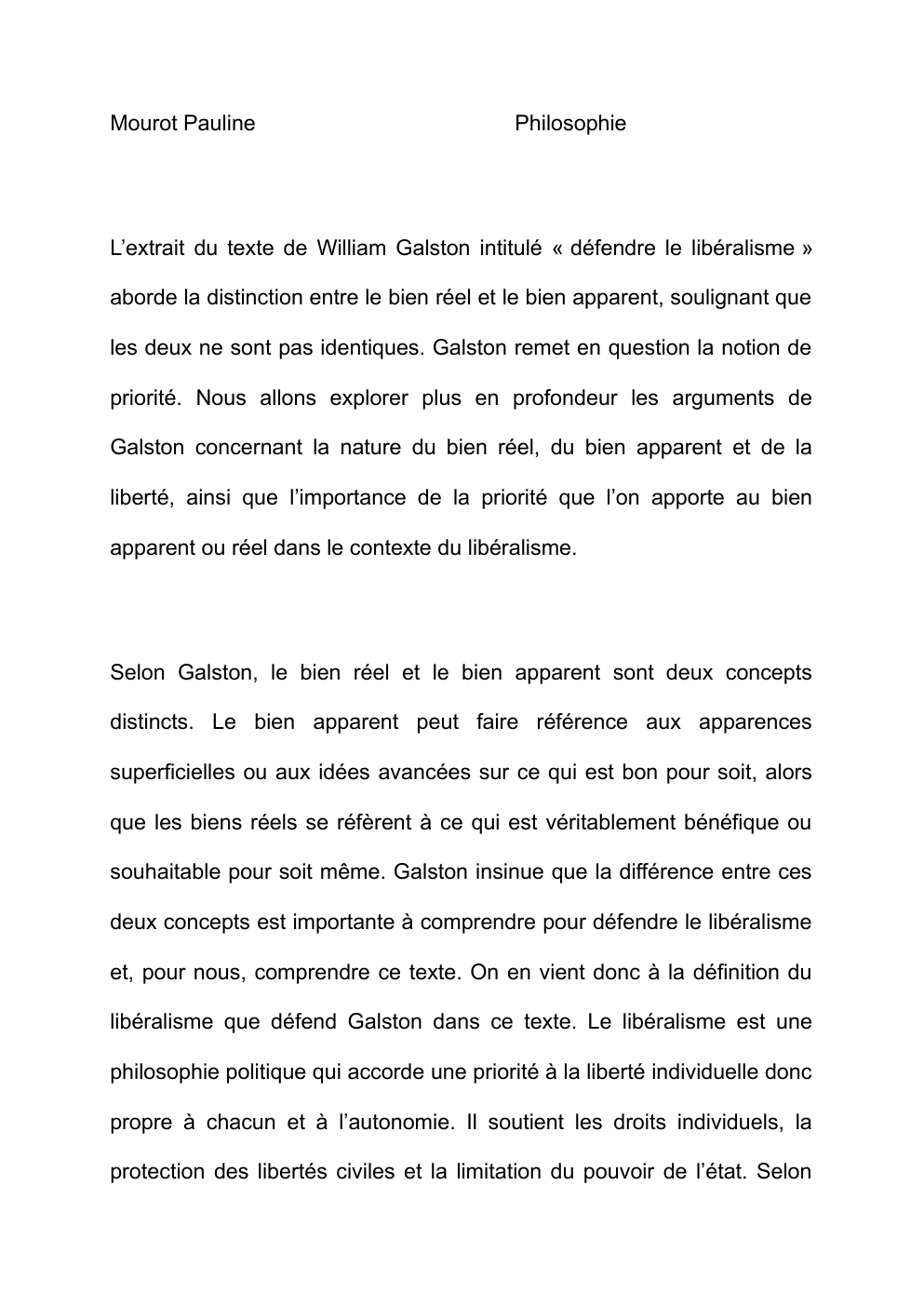 Prévisualisation du document William Galston : « défendre le libéralisme » - explication