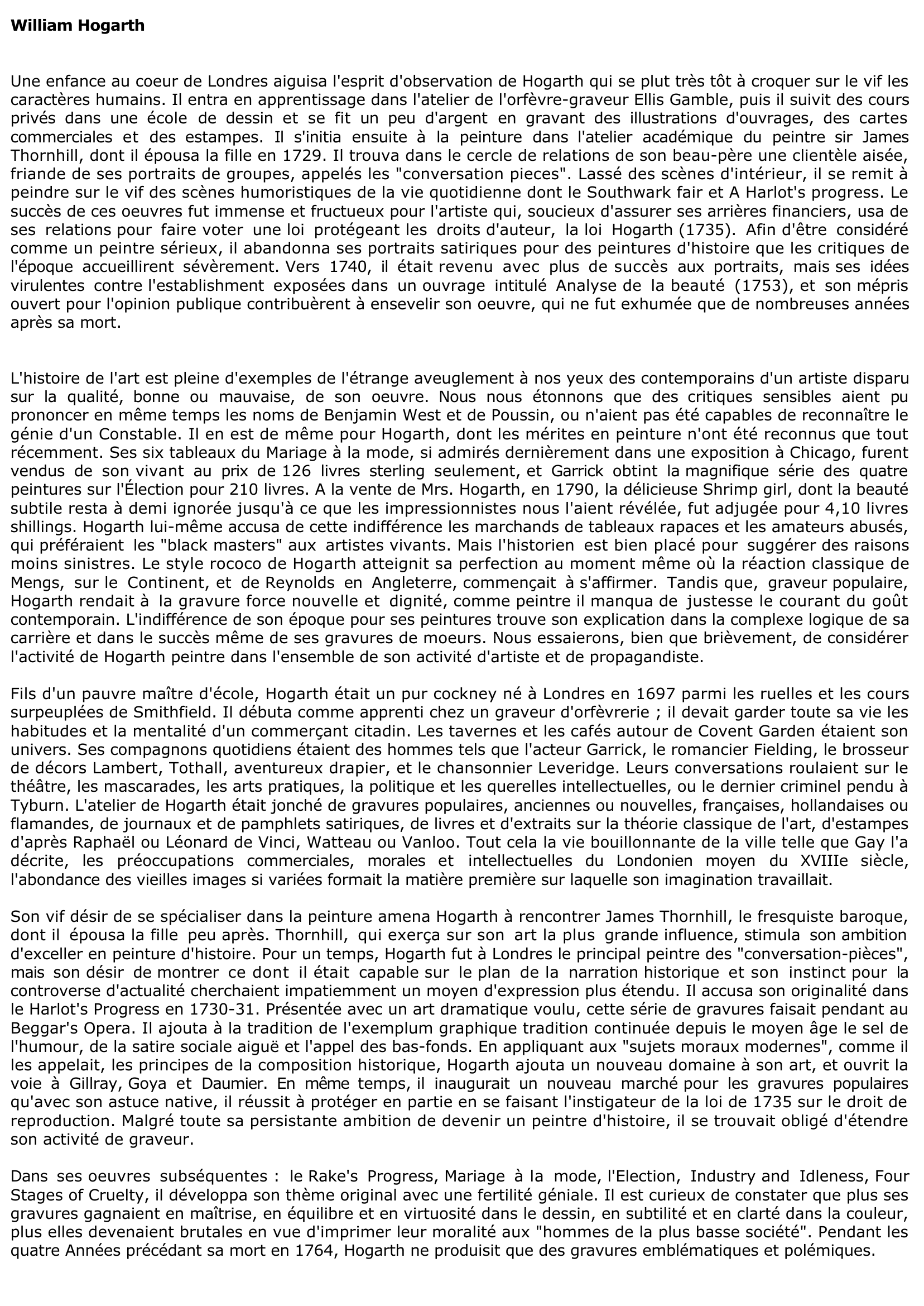 Prévisualisation du document William Hogarth