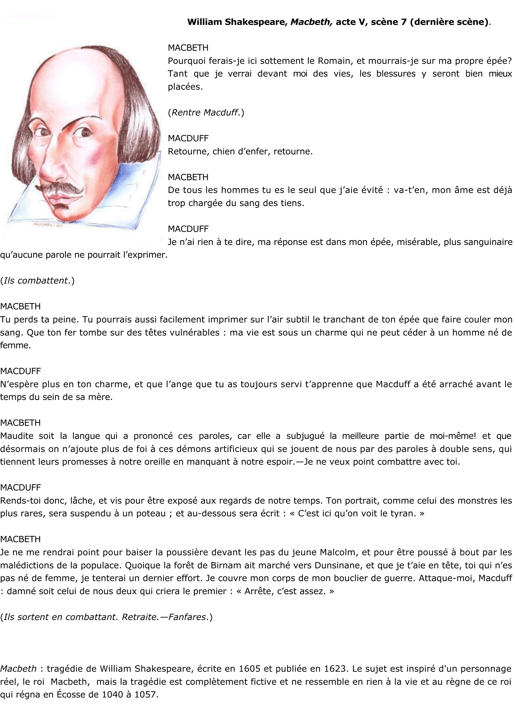 Prévisualisation du document William Shakespeare, Macbeth, acte V, scène 8.