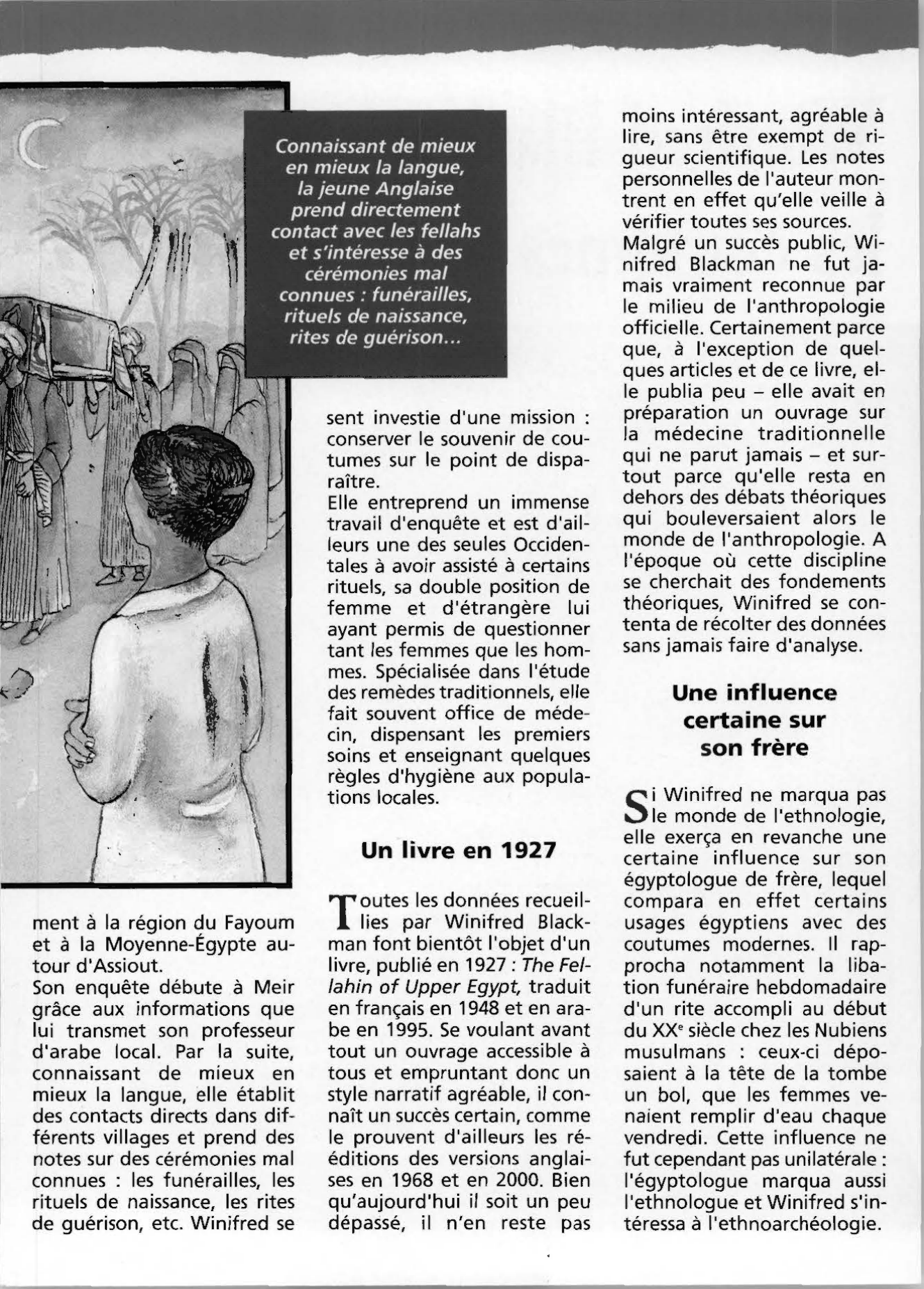 Prévisualisation du document Winifred Blackman étudie les coutumes des fellahs