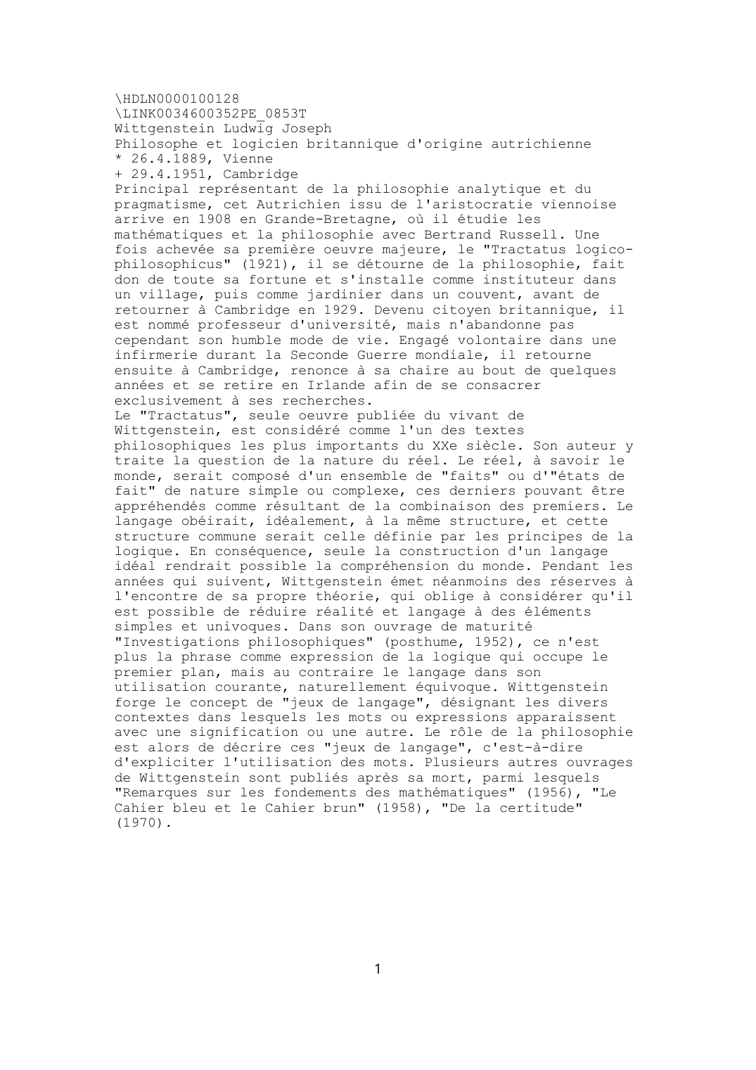 Prévisualisation du document Wittgenstein Ludwig Joseph