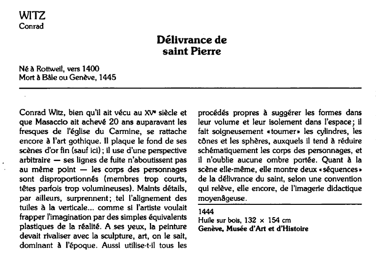 Prévisualisation du document WITZConrad:Délivrance desaint Pierre (analyse du tableau).
