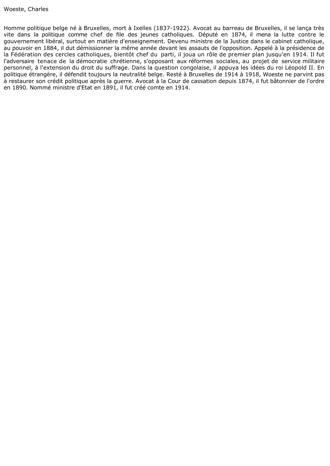 Prévisualisation du document Woeste, Charles
