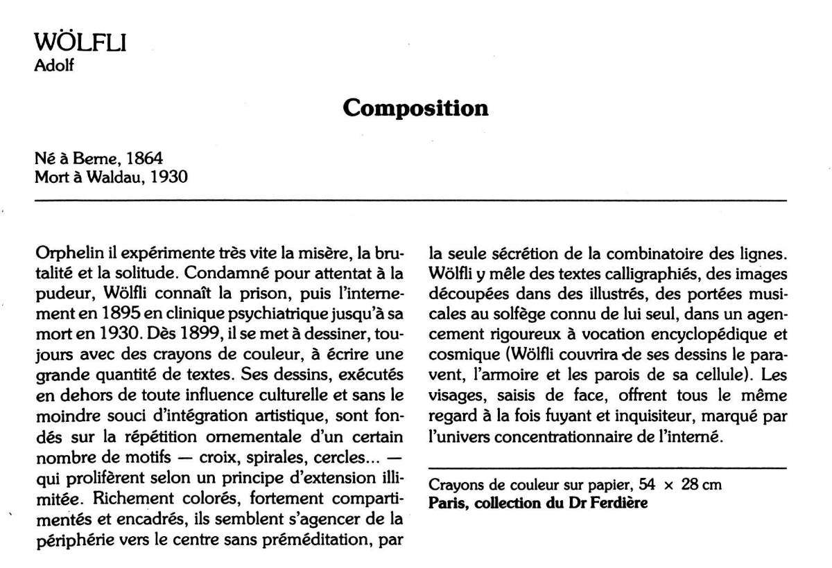 Prévisualisation du document WOLFLI Adolf : Composition
