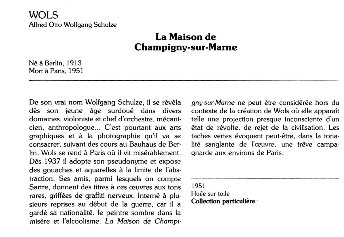 Prévisualisation du document WOLS Alfred Otto Wolfgang Schulze : La Maison de Champigny-sur-Marne