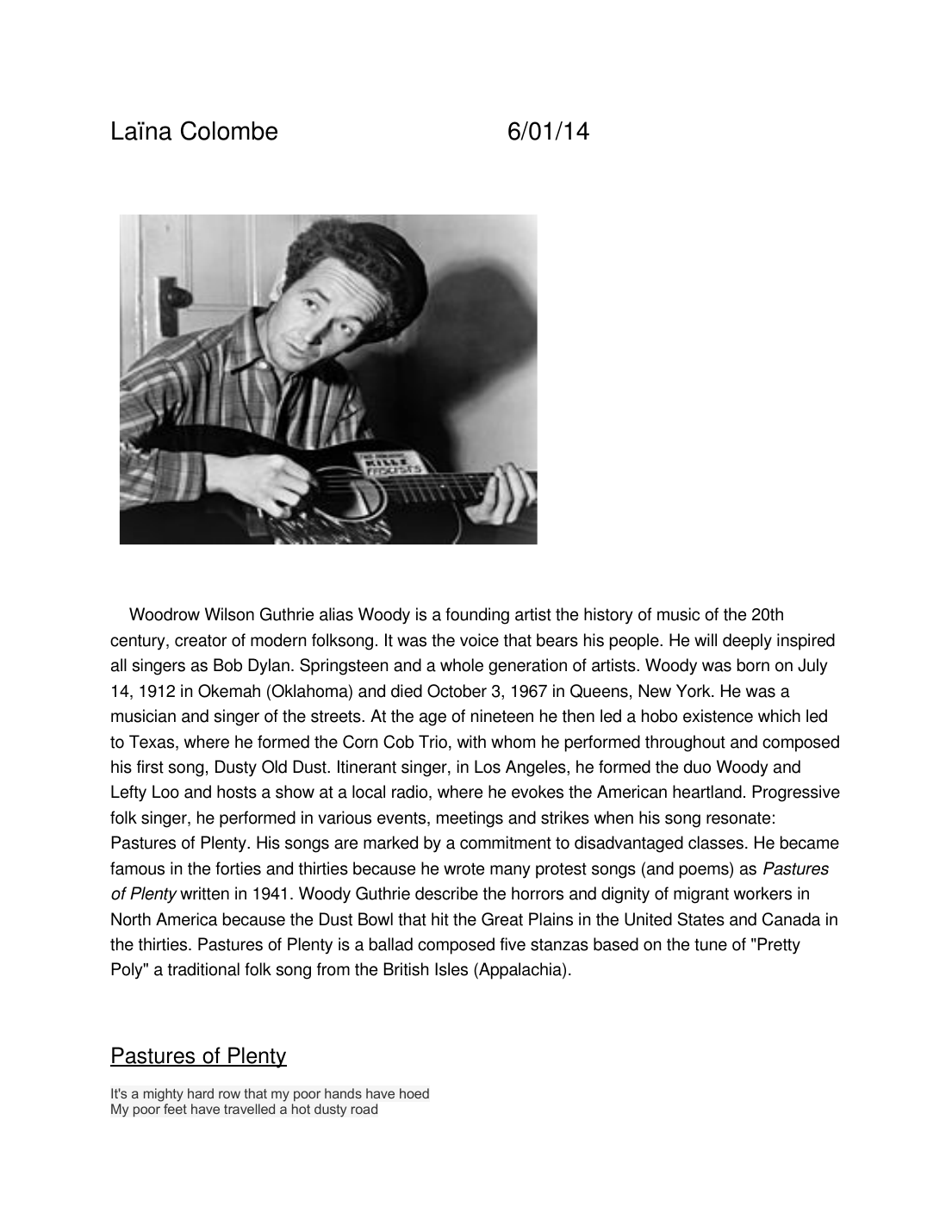 Prévisualisation du document Woody Guthrie