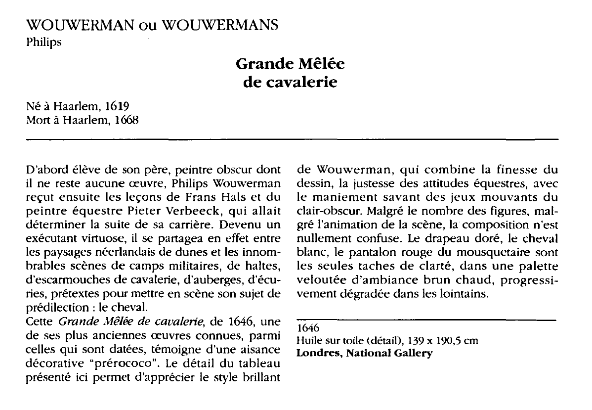 Prévisualisation du document WOUWERMAN ou WOUWERMANS : Grande Mêlée de cavalerie