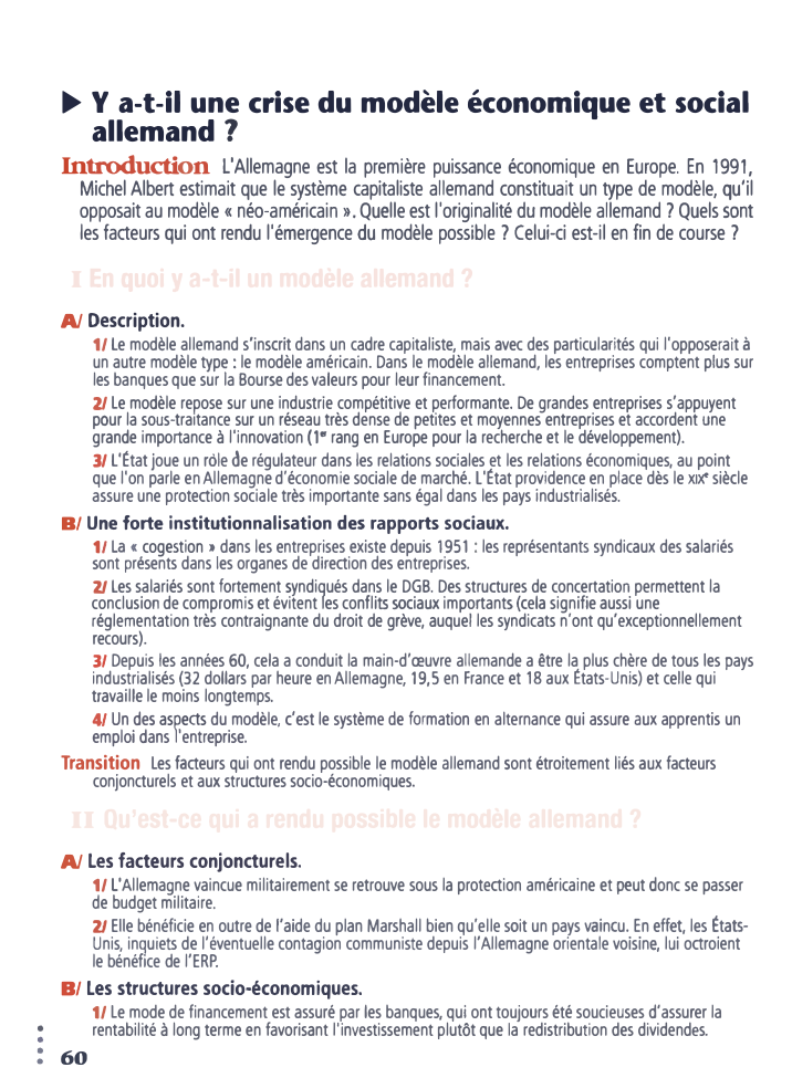 Prévisualisation du document ► Y a-t-il une crise du modèle économique et social
allemand 7
Introduction L'Allemagne est la première puissance économique en...